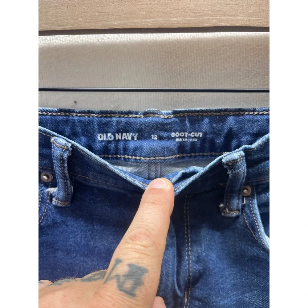Old Navy Boot-Cut Jeans Boys Size 12 Blue Built-In Flex‎ Denim 3444